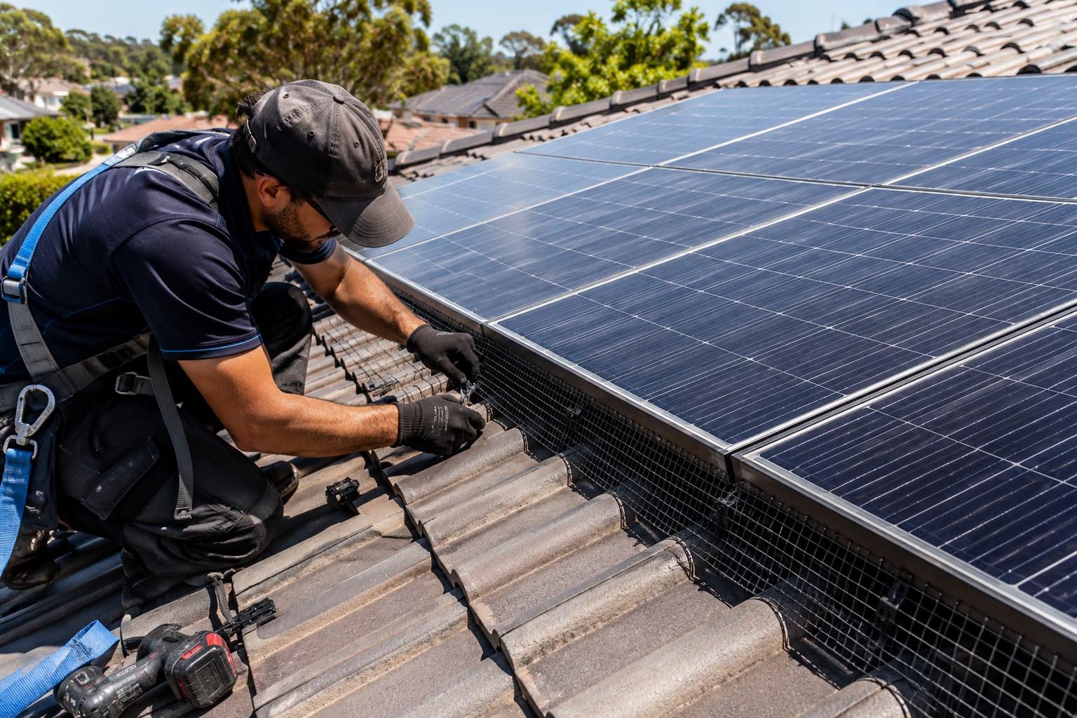 Solar Panel Bird Protection